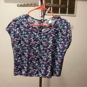 H&M Multicolor Abstract Short Sleeve Top size 6
